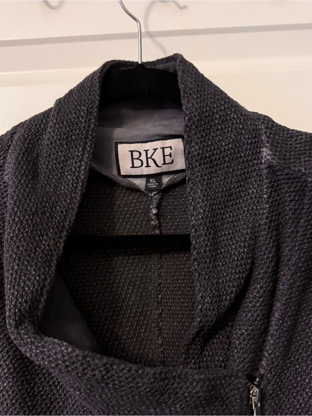 Notations Black Textured Lightweight Shawl-Collar Jacket